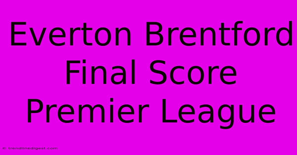 Everton Brentford Final Score Premier League