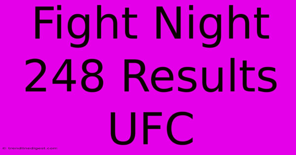 Fight Night 248 Results UFC