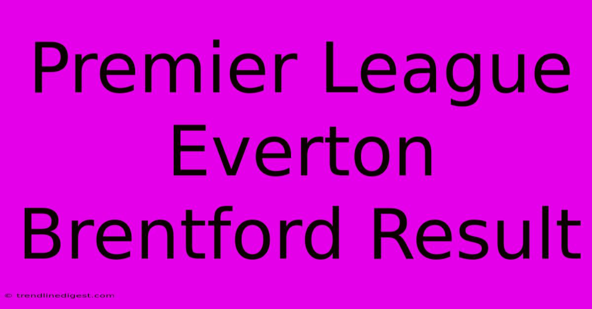 Premier League Everton Brentford Result