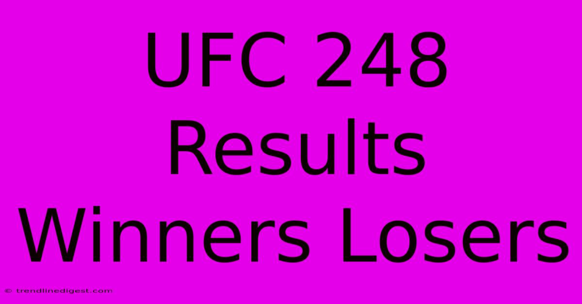 UFC 248 Results Winners Losers