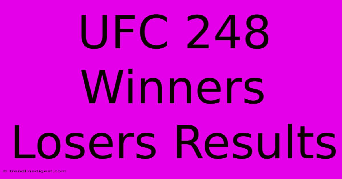 UFC 248 Winners Losers Results