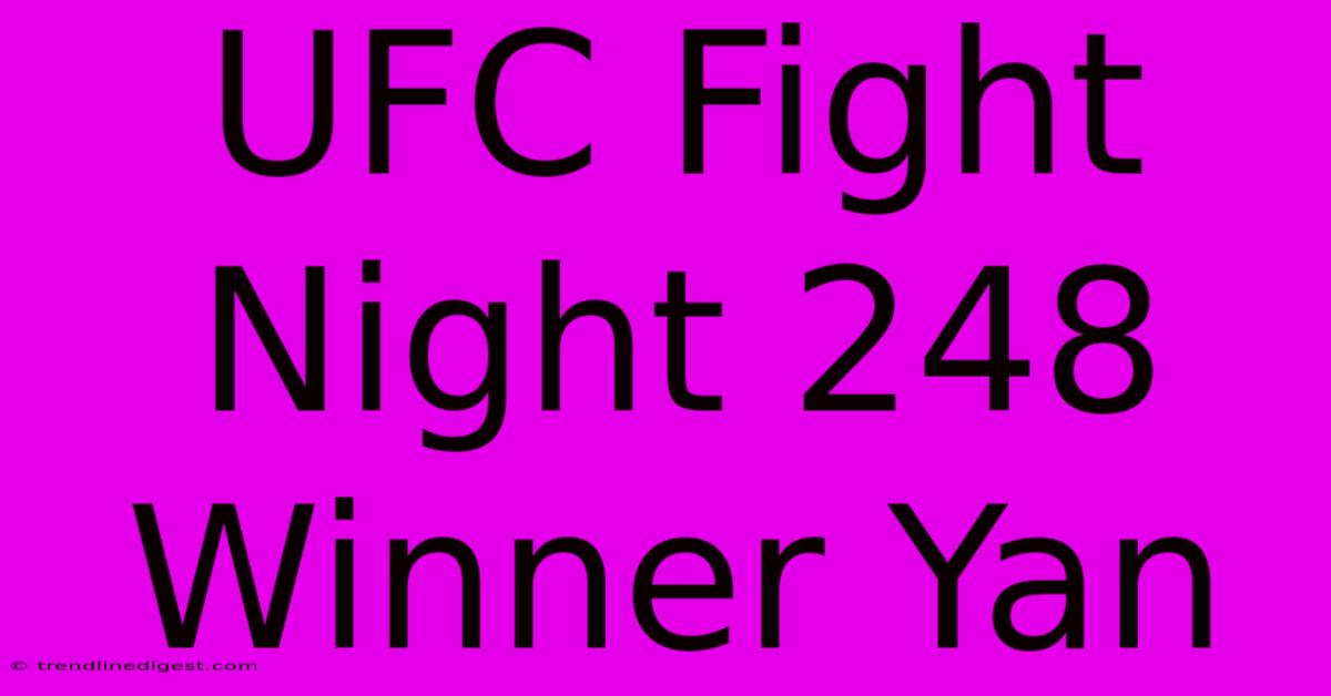 UFC Fight Night 248 Winner Yan